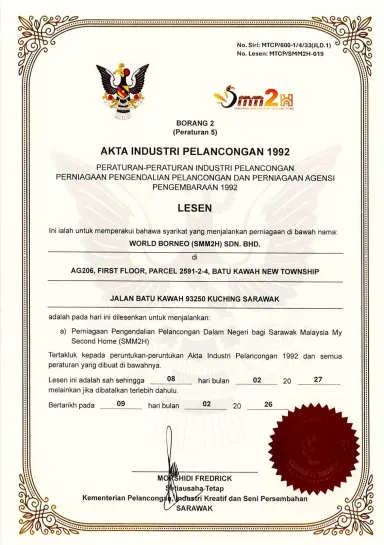 MTCP Sarawak licensed-agency listing for World Borneo